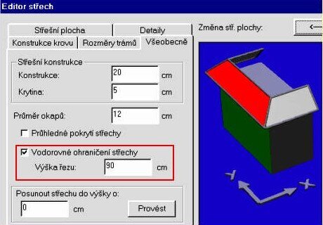 Obr. 3 - Vytvořte střechu nad terasou a výškove ji seřízněte Obr. 3 – Vytvořte střechu nad terasou a výškove ji seřízněte