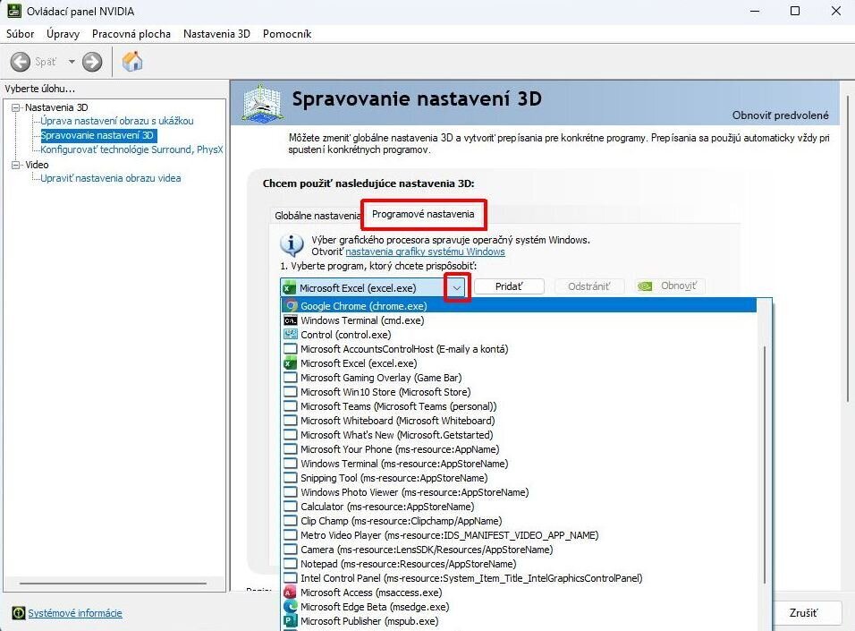 Nastavení grafické karty NVIDIA pro ArCon Nastavení grafické karty NVIDIA pro ArCon